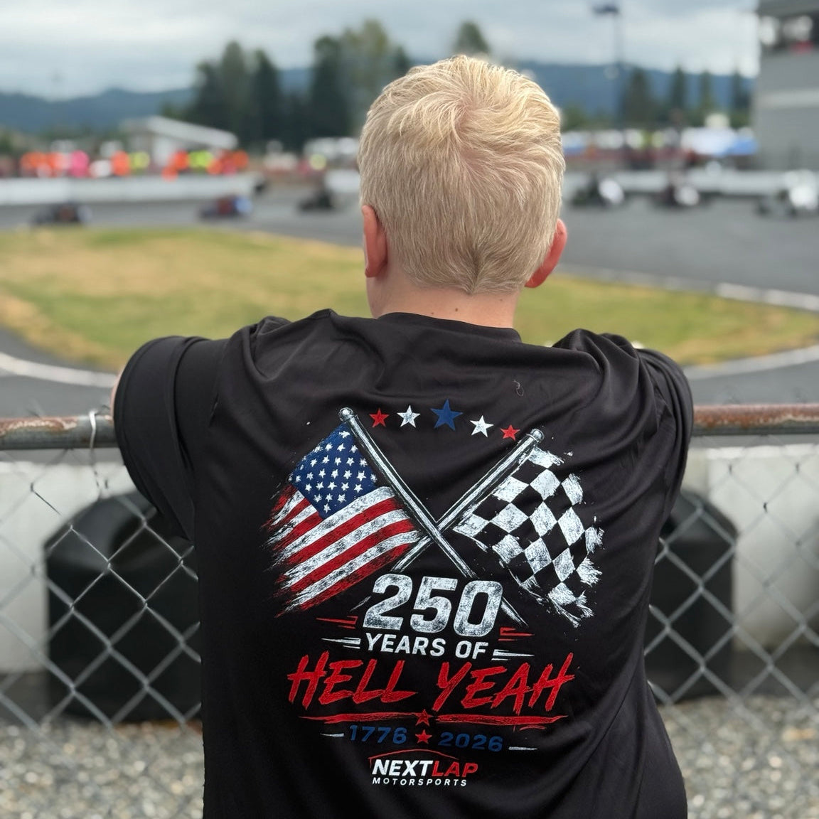 race day tshirt at the race track